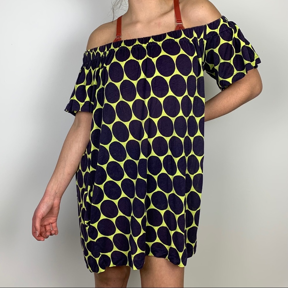 French Connection Off The Shoulder Dot Mini Dress